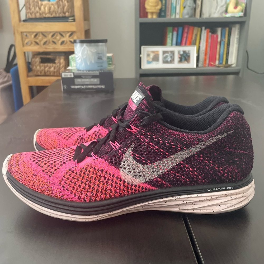 Women’s Nike Flyknit Lunar 3 Pink & Orange Sz 8.5